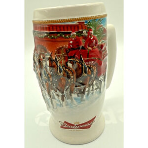 Budweiser Holiday Beer Stein Mug “Sunset At The Stables” Clydesdale, 2006